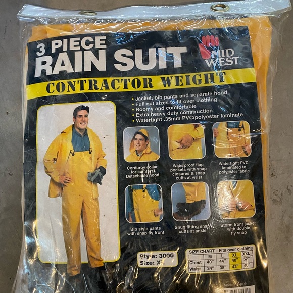 Mid west 3-piece rain suit contractor weight - Picture 1 of 1